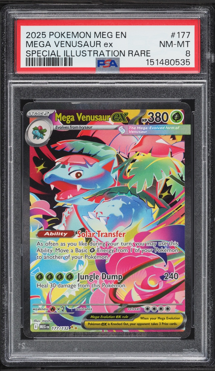 2025 Pokemon Mega Evolution SIR Mega Venusaur ex #177 PSA 8 NM-MT