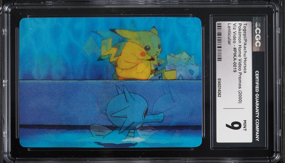 2000 Pokemon Home Video Promo Viz Video Lenticular Togepi Pikachu Horsea #PIKA-0019 CGC 9 MINT