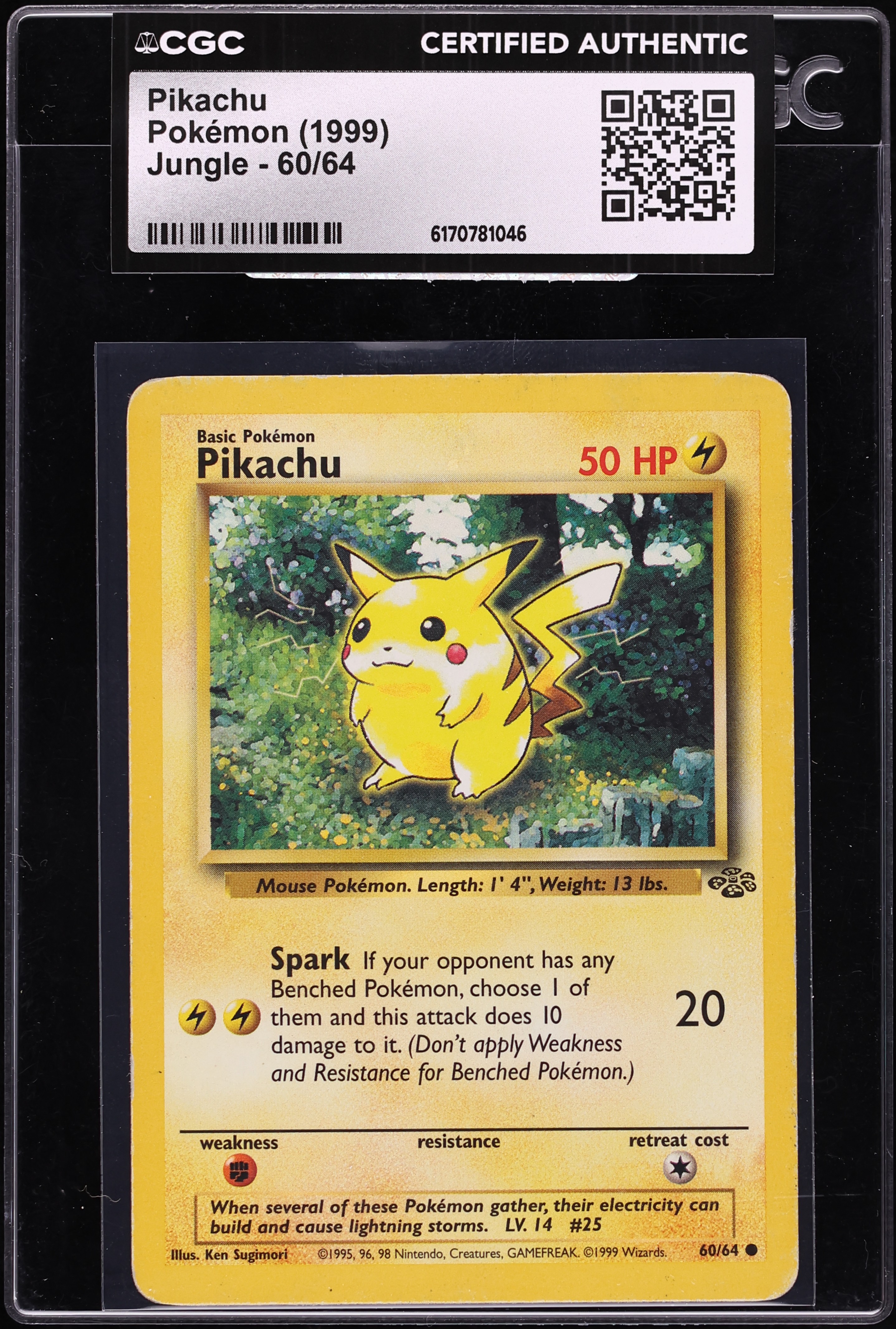 1999 Pokemon Jungle Pikachu #60 CGC AUTH