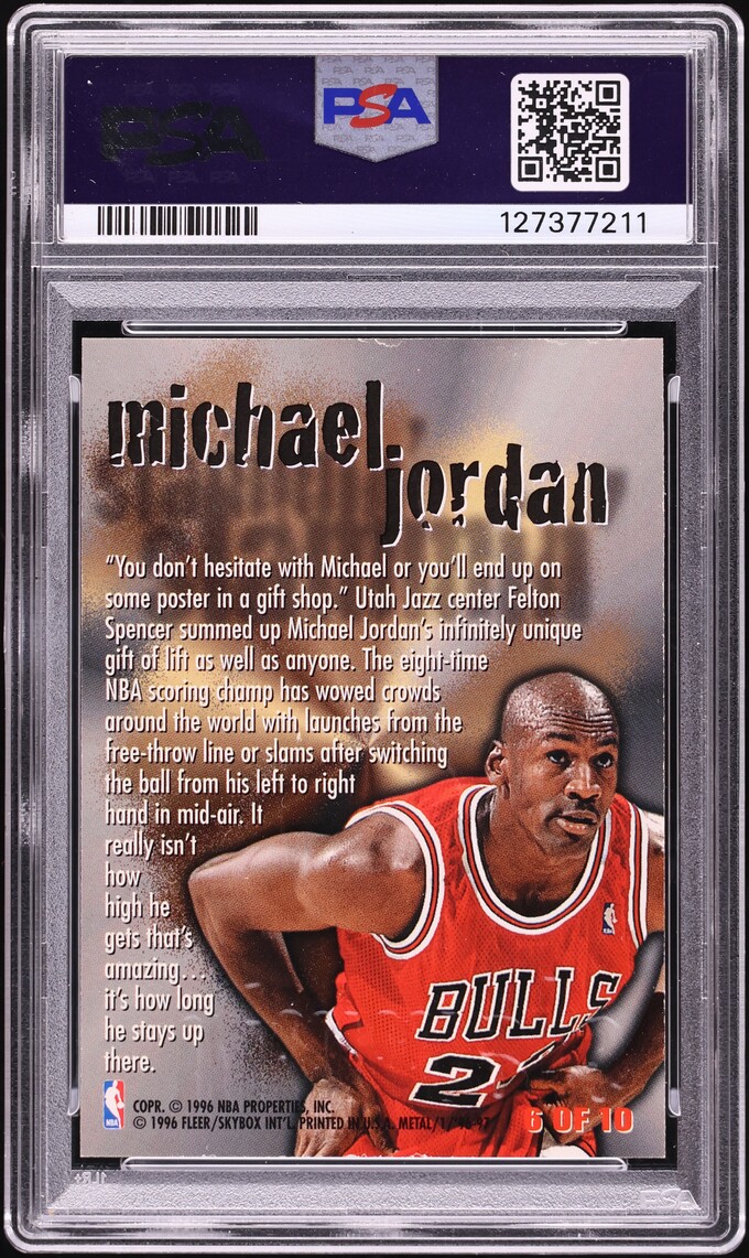 1996 Metal Steel Slammin' Michael Jordan #6 PSA 7 NRMT