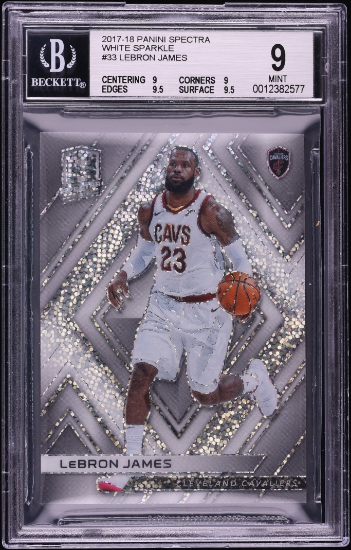 2017 Panini Spectra White Sparkle Prizm LeBron James #33 BGS 9 MINT
