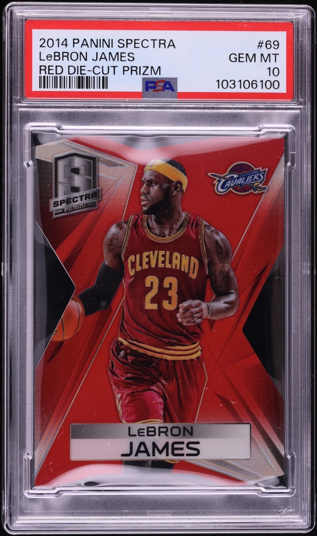2014 Panini Spectra Red Prizm Die-Cut LeBron James /25 #69 PSA 10 GEM MINT