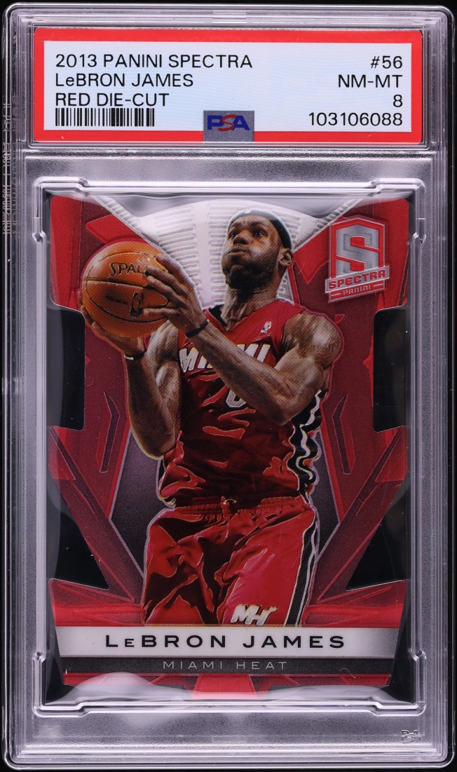 2013 Panini Spectra Red Die-Cut LeBron James /25 #56 PSA 8 NM-MT