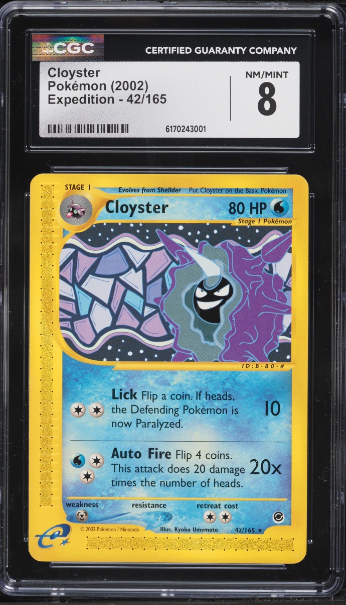 2002 Pokemon Expedition Cloyster #42 CGC 8 NM-MT