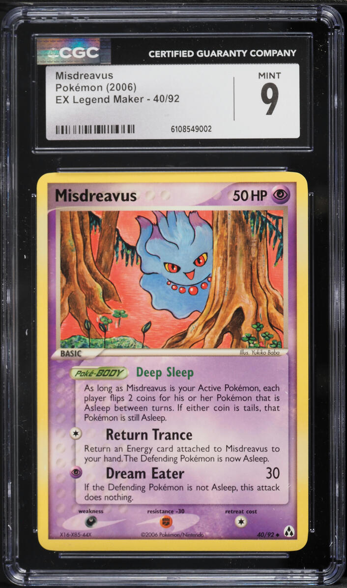 2006 Pokemon EX Legend Maker Misdreavus #40 CGC 9 MINT