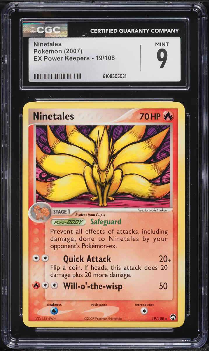 2007 Pokemon EX Power Keepers Ninetales #19 CGC 9 MINT