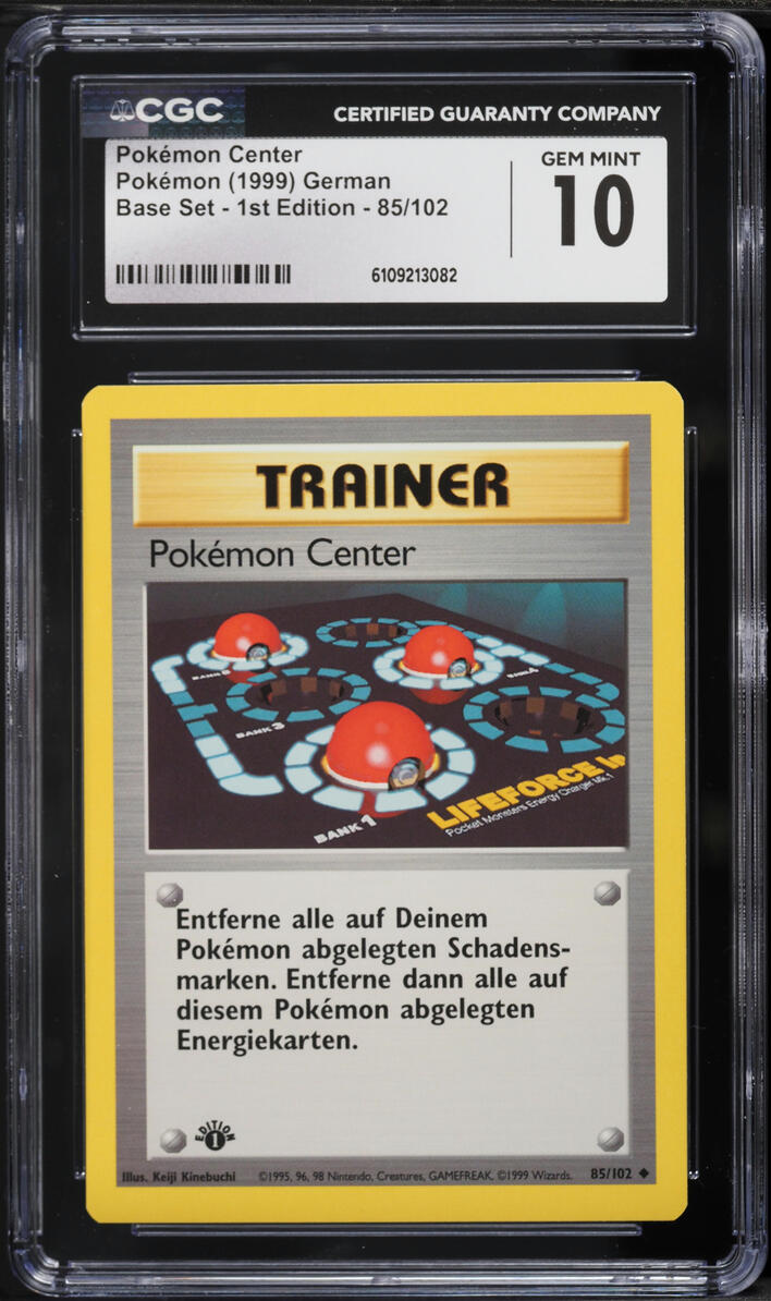 1999 Pokemon German Base Set 1st Edition Pokemon Center #85 CGC 10 GEM MINT