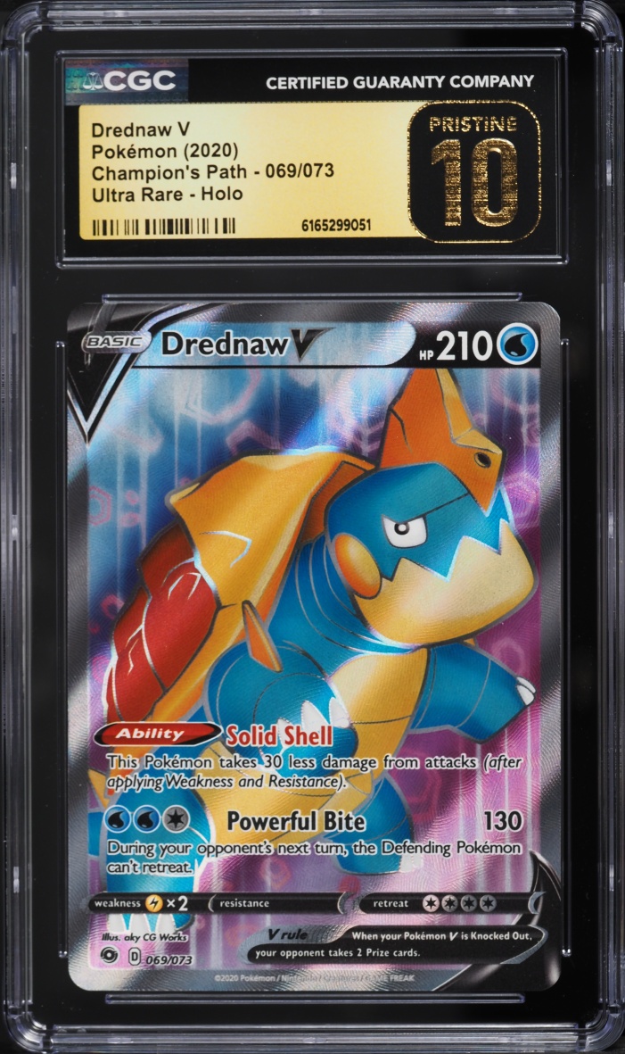 2020 Pokemon Sword & Shield Champion's Path Full Art Drednaw V #69 CGC 10 PRISTINE
