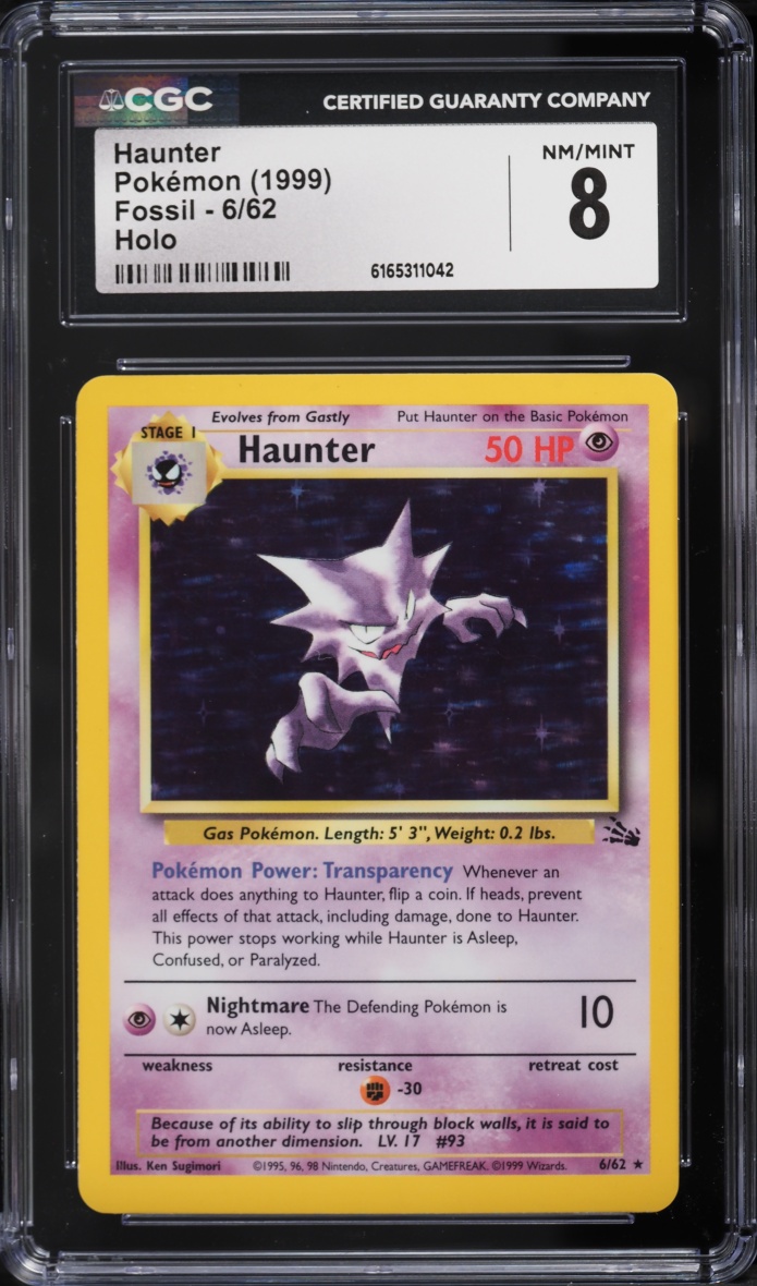 1999 Pokemon Fossil Holo Haunter #6 CGC 8 NM-MT