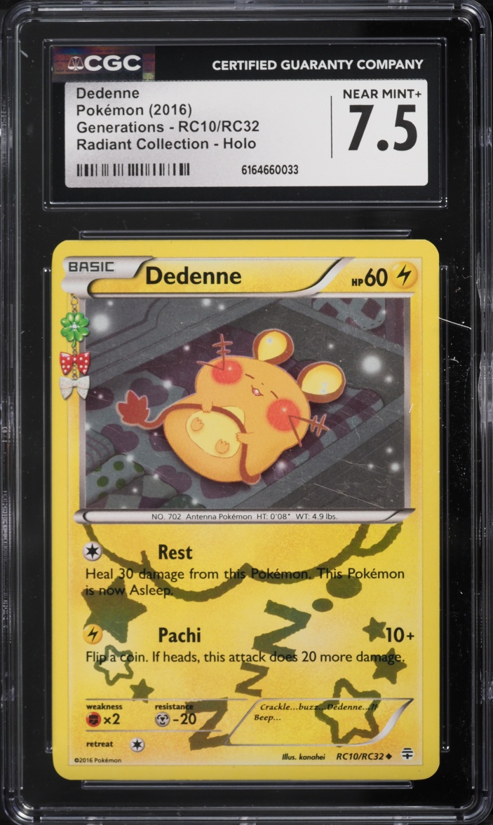 2016 Pokemon XY Generations Radiant Collection Holo Dedenne #RC10 CGC 7.5 NRMT+