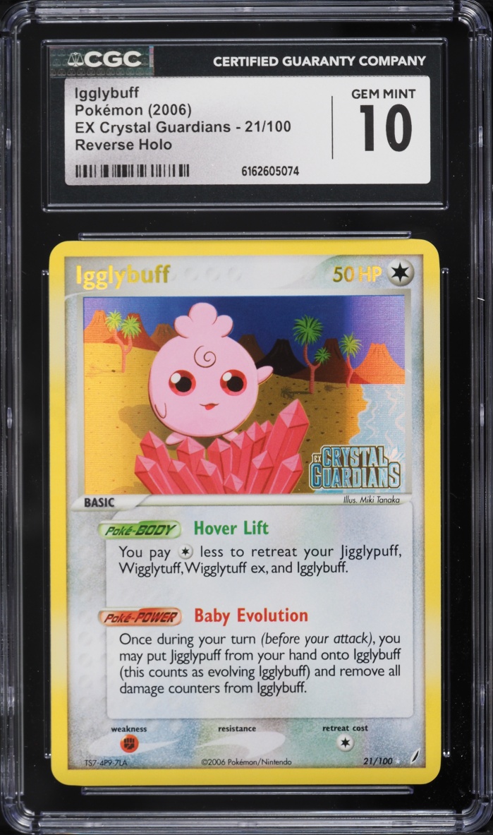 2006 Pokemon EX Crystal Guardians Reverse Holo Igglybuff #21 CGC 10 GEM MINT