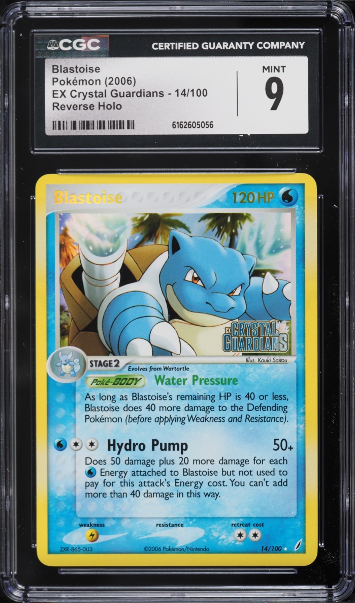 2006 Pokemon EX Crystal Guardians Reverse Holo Blastoise #14 CGC 9 MINT
