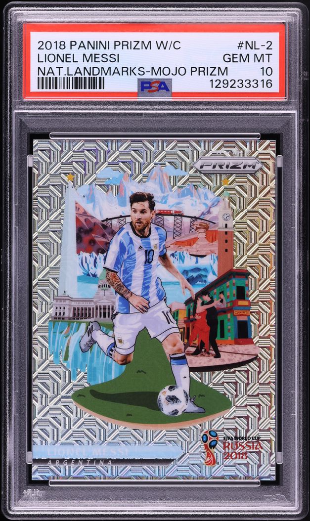 2018 Panini Prizm World Cup National Landmarks Mojo Lionel Messi /25 #NL-2 PSA 10 GEM MINT