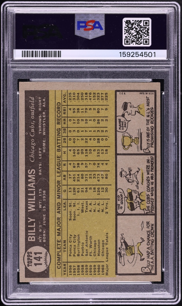 1961 Topps Billy Williams ROOKIE #141 PSA 8.5 NM-MT+