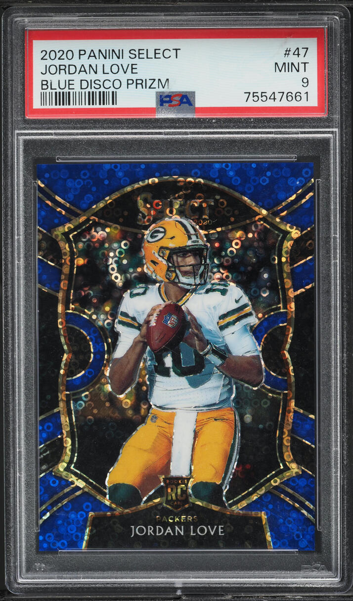 2020 Select Concourse Blue Disco Prizm Jordan Love ROOKIE /25 #47 PSA 9 MINT