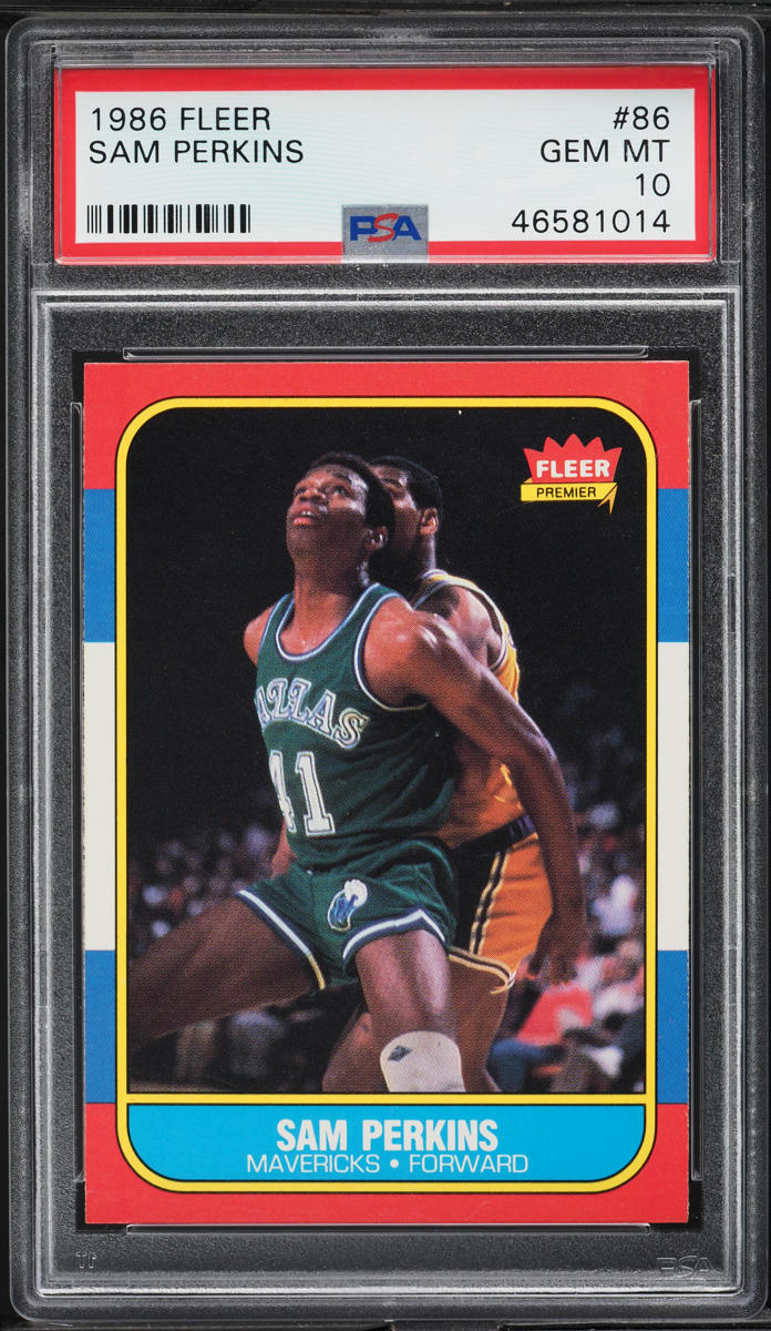 1986 Fleer Basketball Sam Perkins ROOKIE #86 PSA 10 GEM MINT