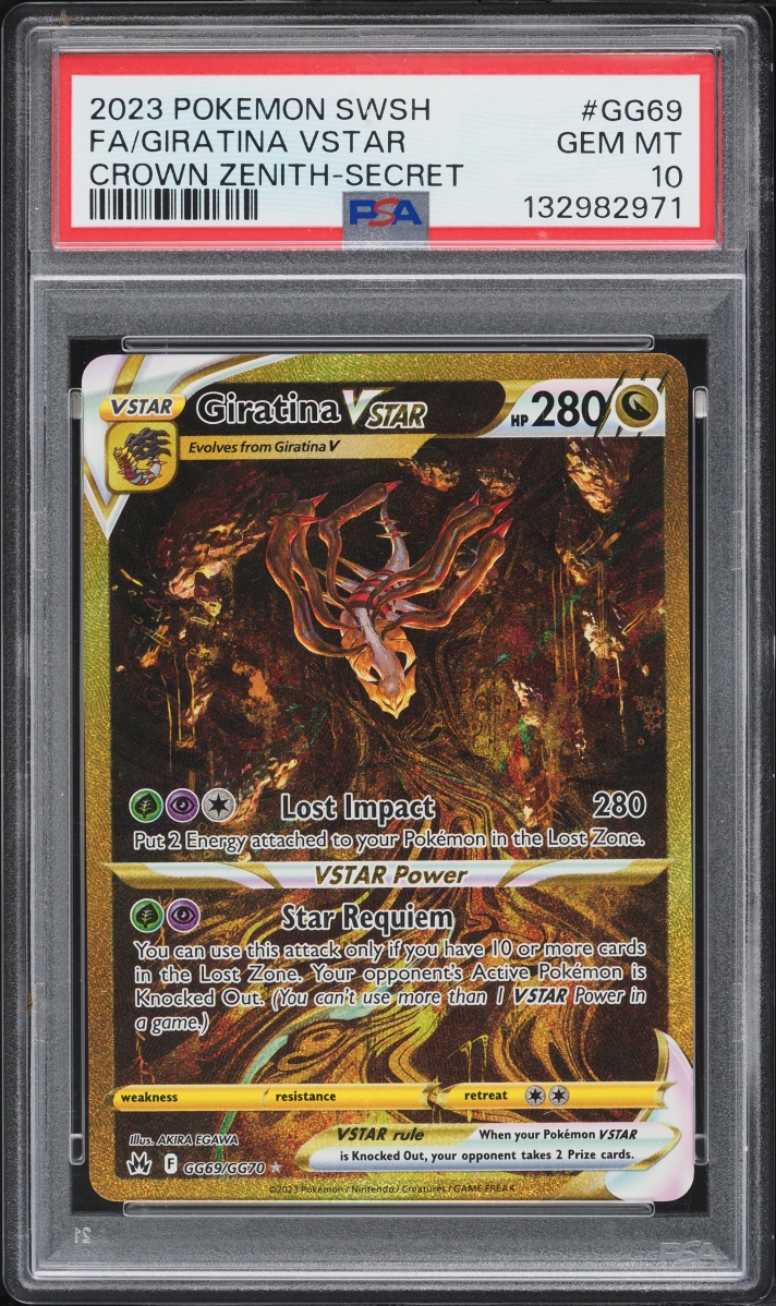 2023 Pokemon Sword & Shield Crown Zenith Gold Rare Giratina VSTAR #GG69 PSA 10 GEM MINT