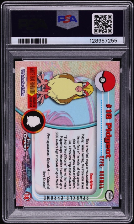 2000 Topps Chrome Pokemon Series 1 Sparkle Pidgeot #18 PSA 10 GEM MINT