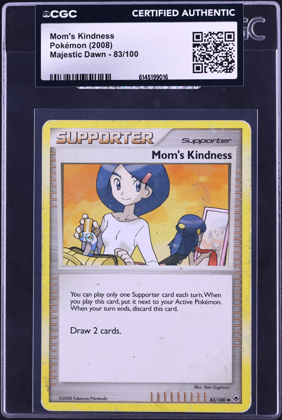 2008 Pokemon Majestic Dawn Mom's Kindness #83 CGC AUTH