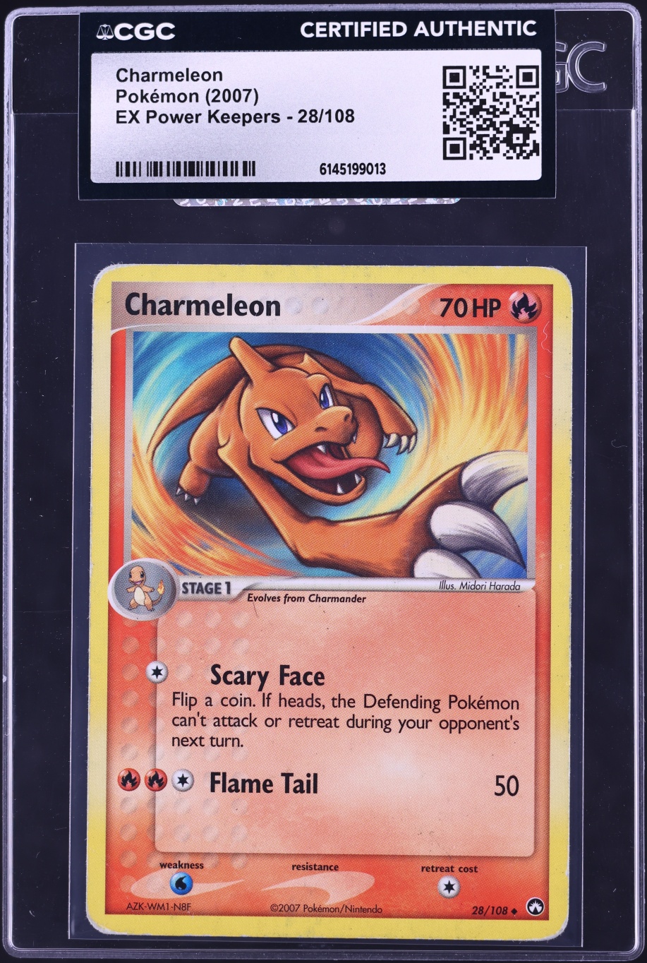 2007 Pokemon EX Power Keepers Charmeleon #28 CGC AUTH