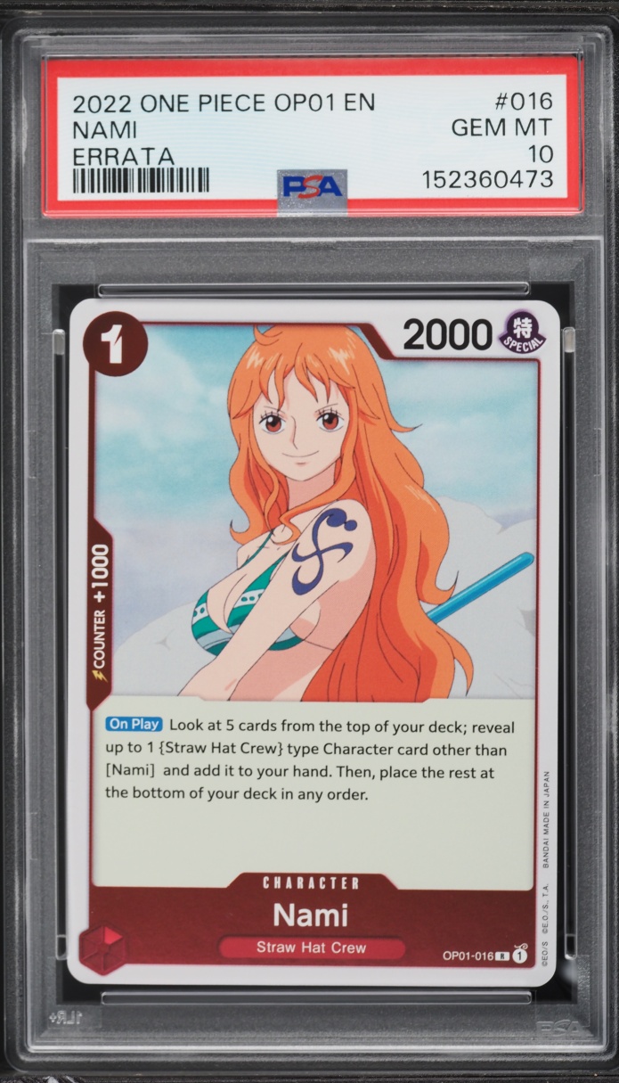 2022 One Piece Romance Dawn Errata Nami #OP01-016 PSA 10 GEM MINT