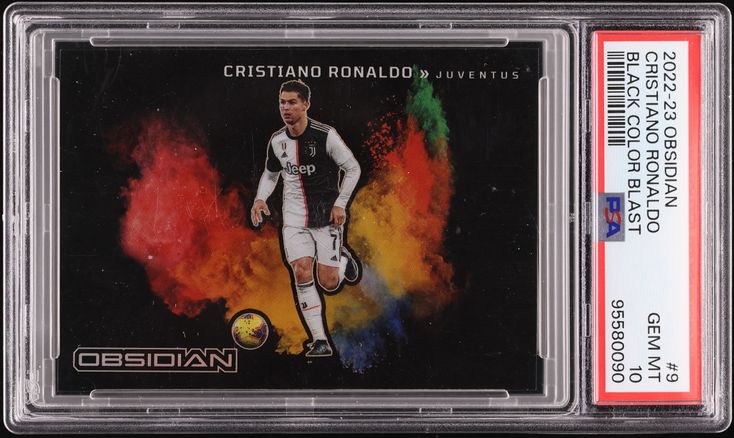 2022 Panini Obsidian Black Colorblast Cristiano Ronaldo #9 PSA 9
