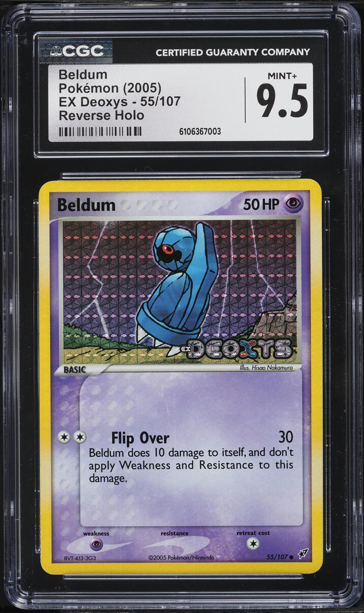 2005 Pokemon EX Deoxys Reverse Holo Beldum #55 CGC 9.5 MINT+