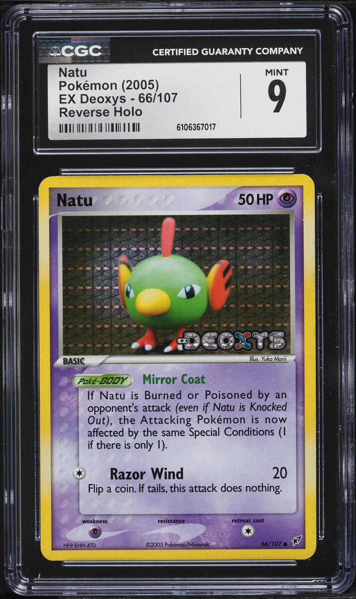 2005 Pokemon EX Deoxys Reverse Holo Natu #66 CGC 9 MINT