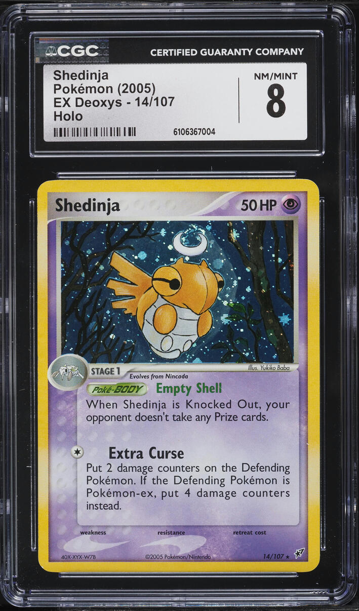 2005 Pokemon EX Deoxys Holo Shedinja #14 CGC 8 NM-MT