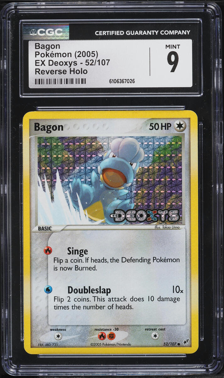 2005 Pokemon EX Deoxys Reverse Holo Bagon #52 CGC 9 MINT