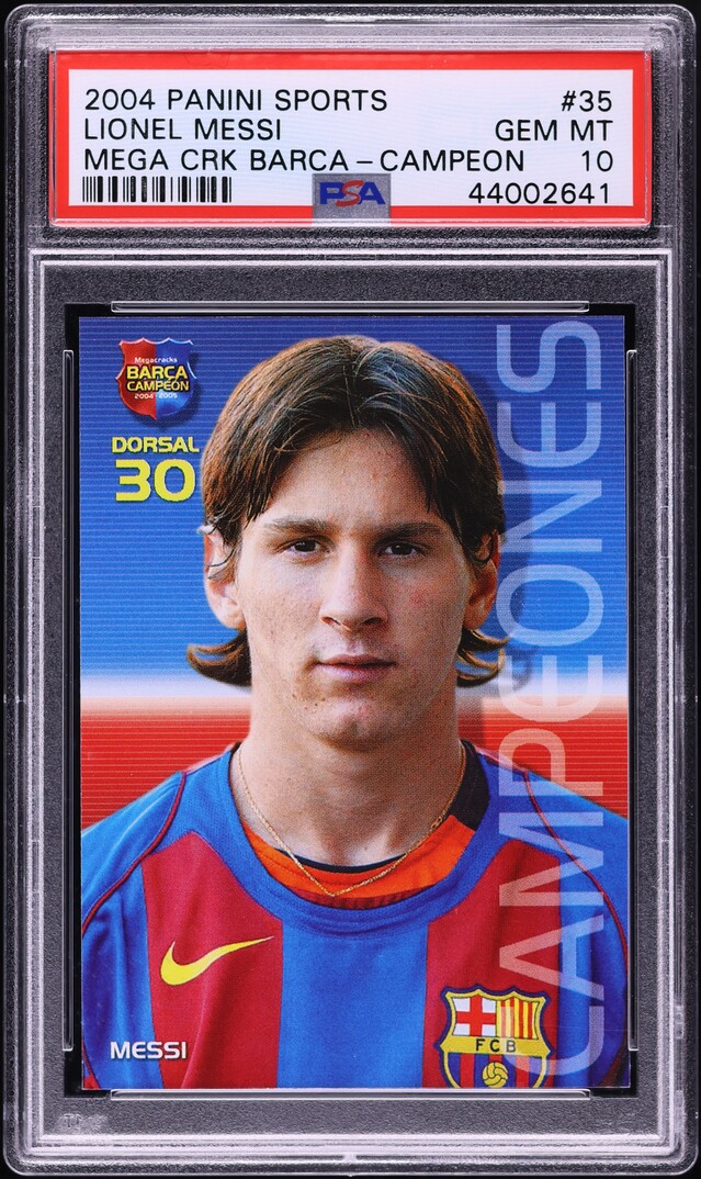 2004 Panini Sports Mega Cracks Campeon Lionel Messi ROOKIE #35 PSA