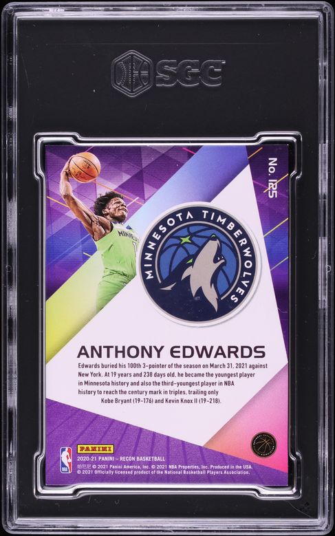 2020 Panini Recon Holo Red Anthony Edwards ROOKIE /199 #125 SGC 10 GEM MINT