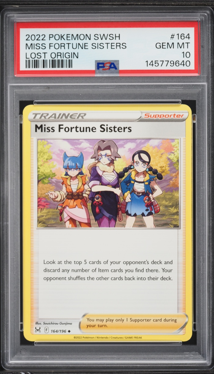 2022 Pokemon Sword & Shield Lost Origin Miss Fortune Sisters #164 PSA 10 GEM MINT