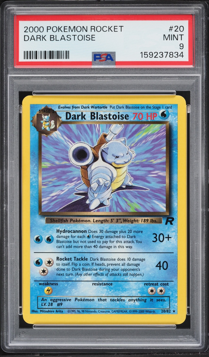2000 Pokemon Team Rocket Dark Blastoise #20 PSA 9 MINT