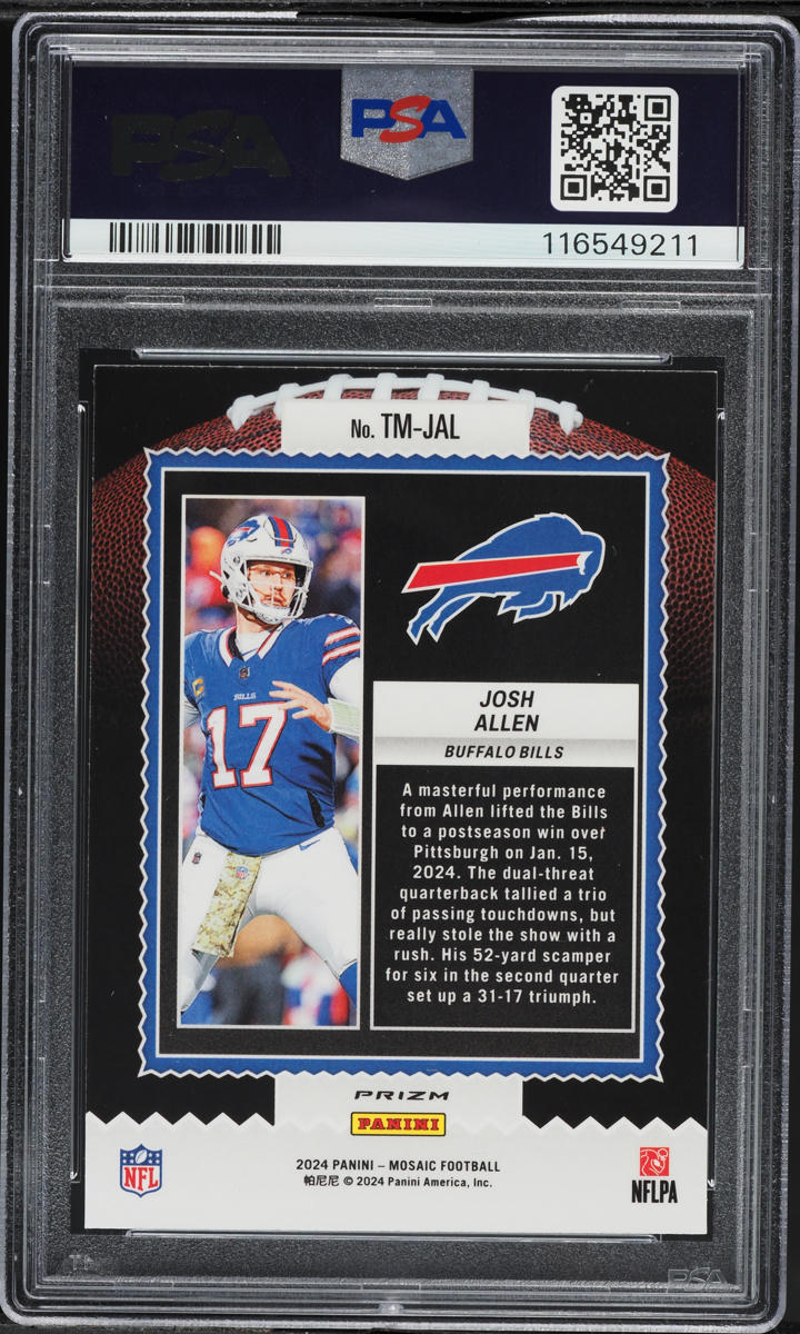 2024 Panini Mosaic Touchdown Masters Mosaic Josh Allen #TMJAL PSA 10 GEM MINT