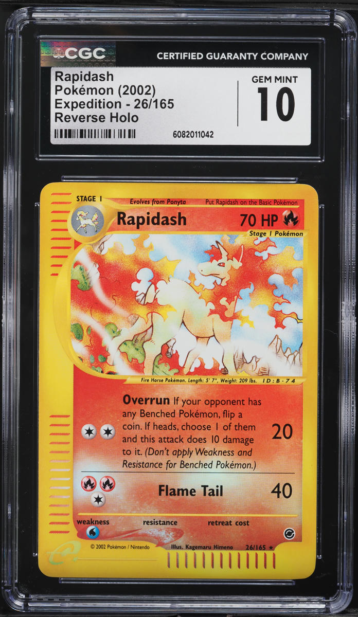 2002 Pokemon Expedition Reverse Holo Rapidash #26 CGC 10 GEM MINT