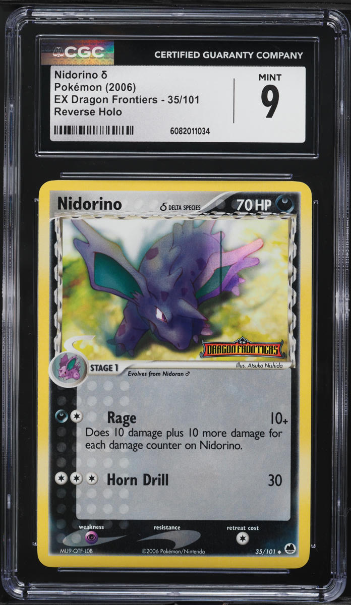 2006 Pokemon EX Dragon Frontiers Reverse Holo Nidorino #35 CGC 9 MINT