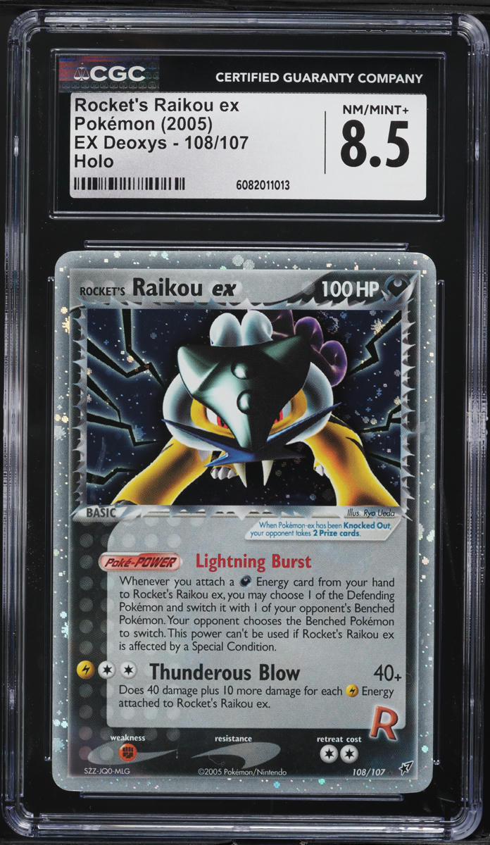 2005 Pokemon EX Deoxys Holo Rocket's Raikou ex #108 CGC 8.5 NM-MT+