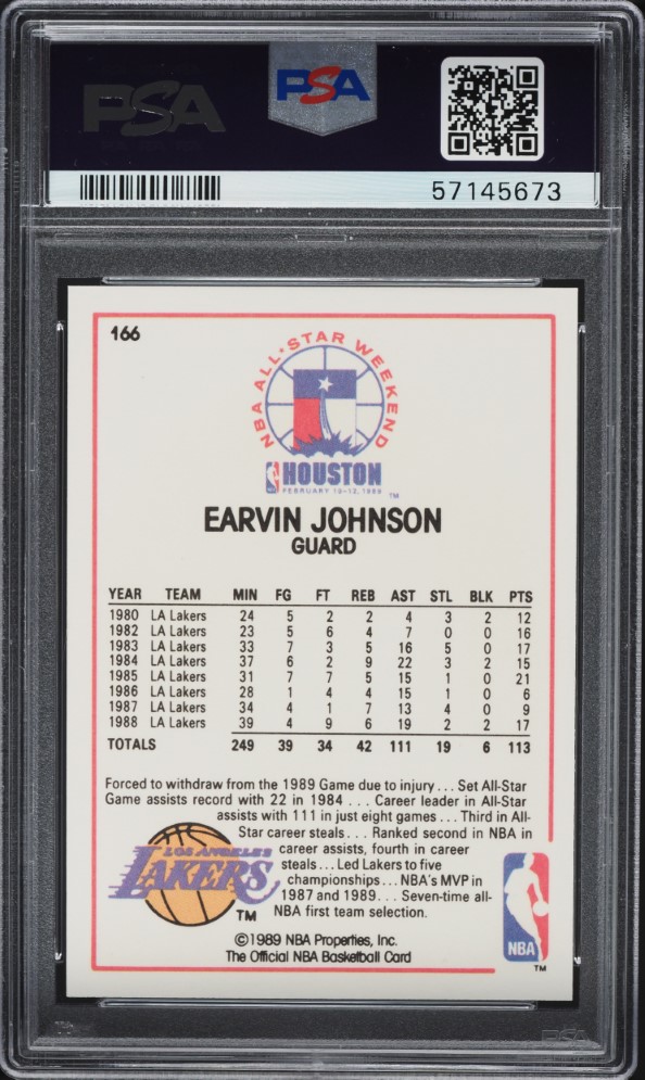 1989 Hoops Magic Johnson ALL-STAR #166 PSA 6 EXMT