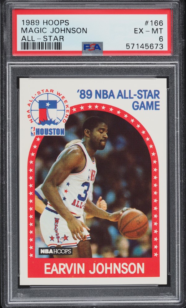 1989 Hoops Magic Johnson ALL-STAR #166 PSA 6 EXMT
