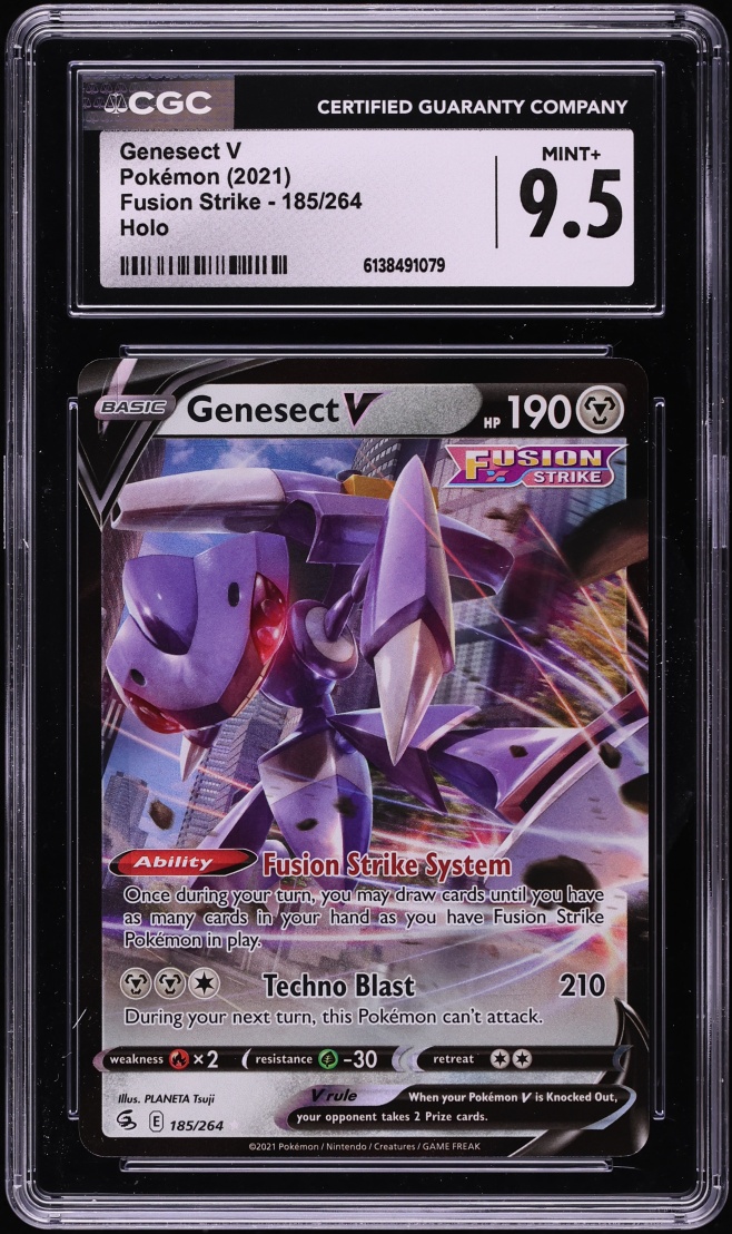 2021 Pokemon Sword & Shield Fusion Strike Alt Art Genesect V #185 CGC 9.5 MINT+