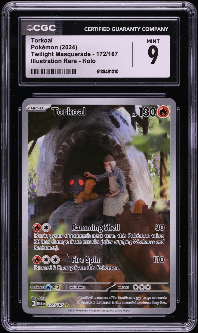 2024 Pokemon Scarlet & Violet Twilight Masquerade IR Torkoal #172 CGC 9 MINT