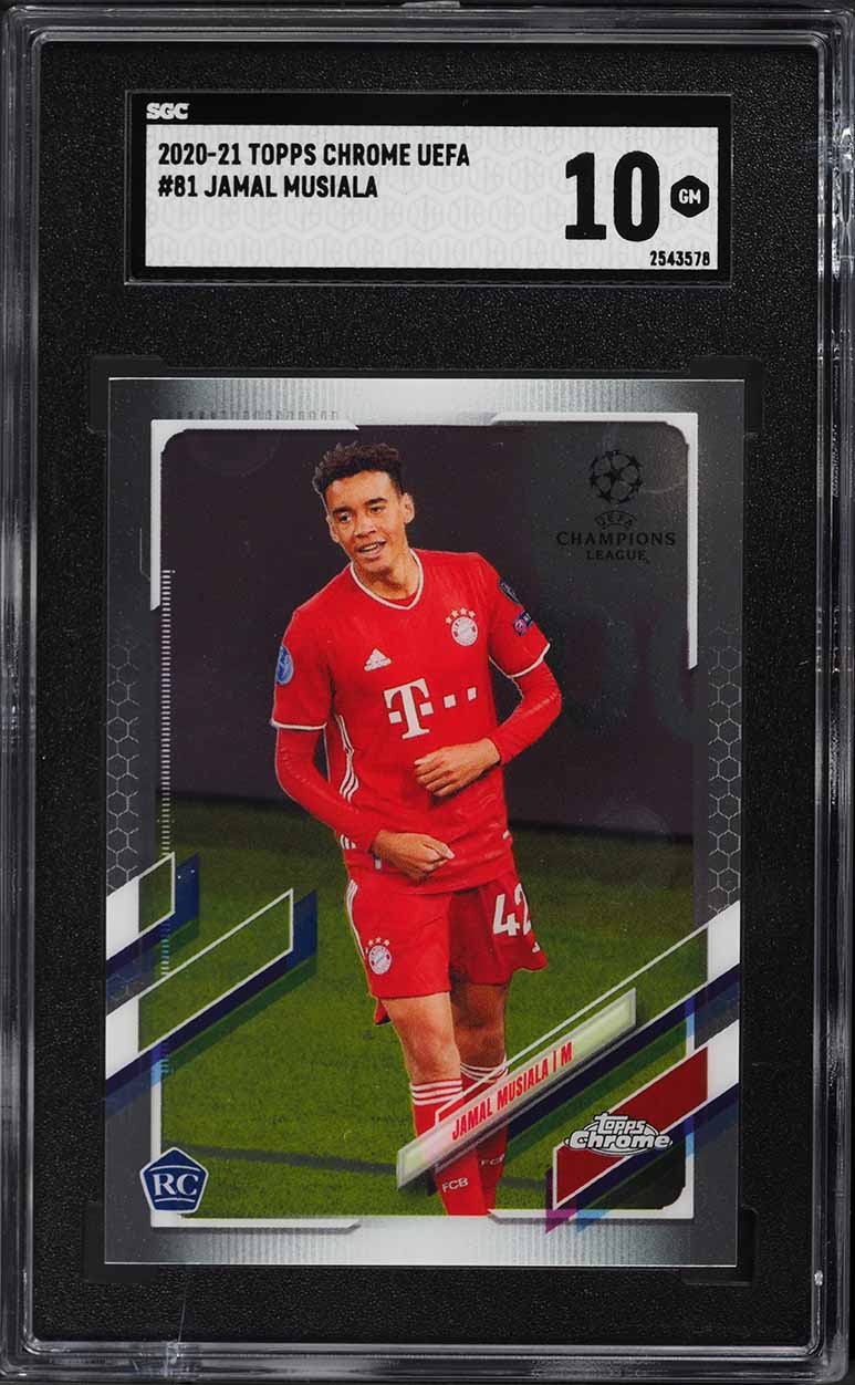 2020 Topps Chrome UEFA Jamal Musiala ROOKIE #81 SGC 10 GEM MINT