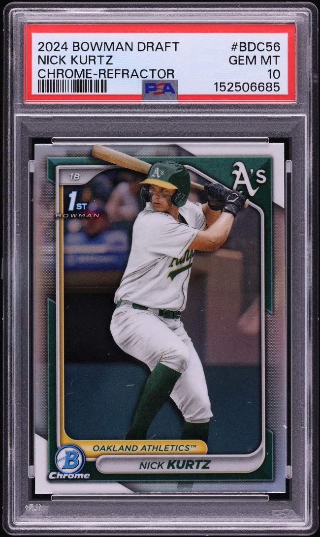 2024 Bowman Chrome Draft Refractor Nick Kurtz PROSPECT #BDC-56 PSA 10 GEM MINT