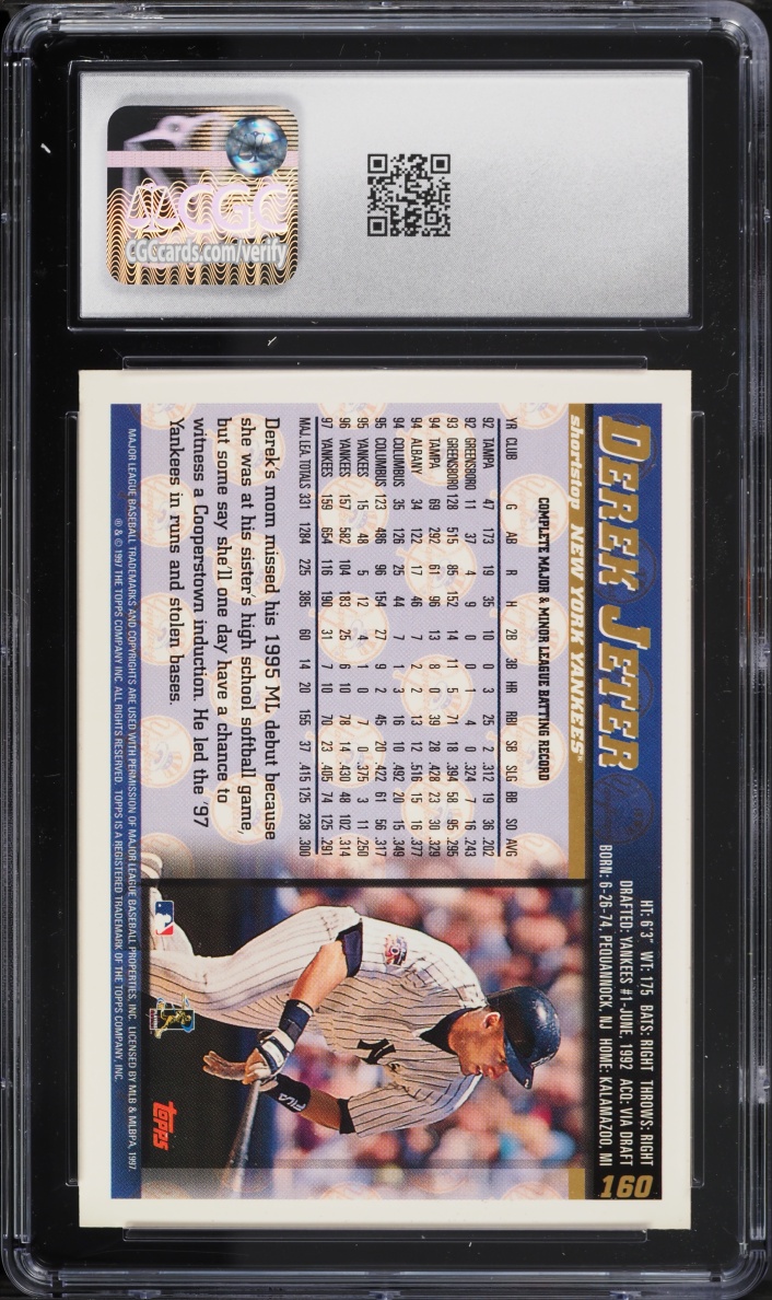 1998 Topps Derek Jeter #160 CGC 10 GEM MINT