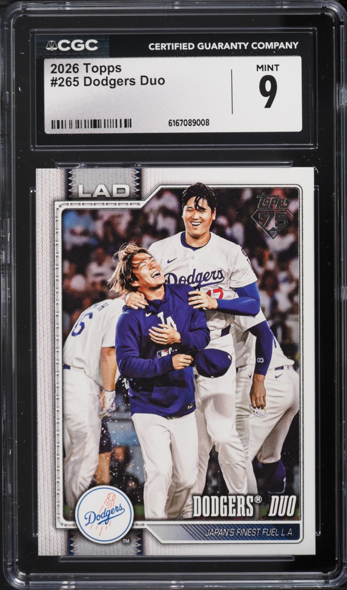 2026 Topps Dodgers Duo Yoshinobu Yasamoto & Shohei Ohtani #265 CGC 9 MINT