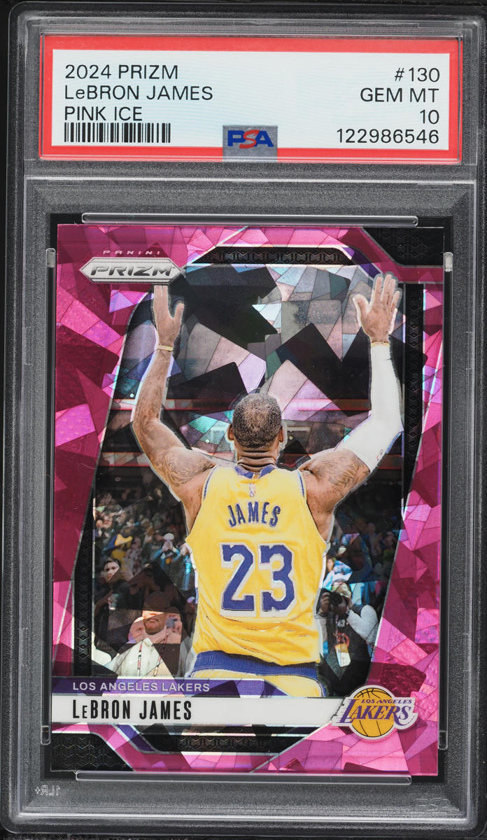 2024 Panini Prizm Pink Ice LeBron James #130 PSA 10 GEM MINT on