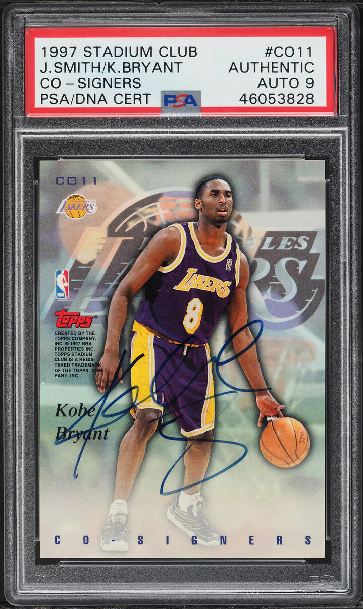 1997 Stadium Club Co Signers Joe Smith Kobe Bryant AUTO DNA 9 #CO11 PSA AUTH