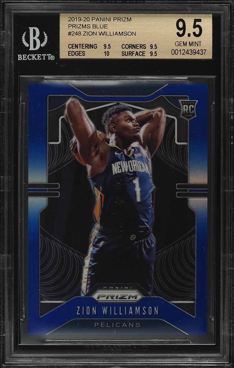 2019 Panini Prizm Blue Zion Williamson ROOKIE RC /199 BGS 9.5 GEM MINT - Main Image