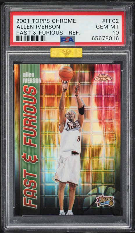 1996 Topps Chrome Refractor Allen Iverson ROOKIE #171 PSA 9
